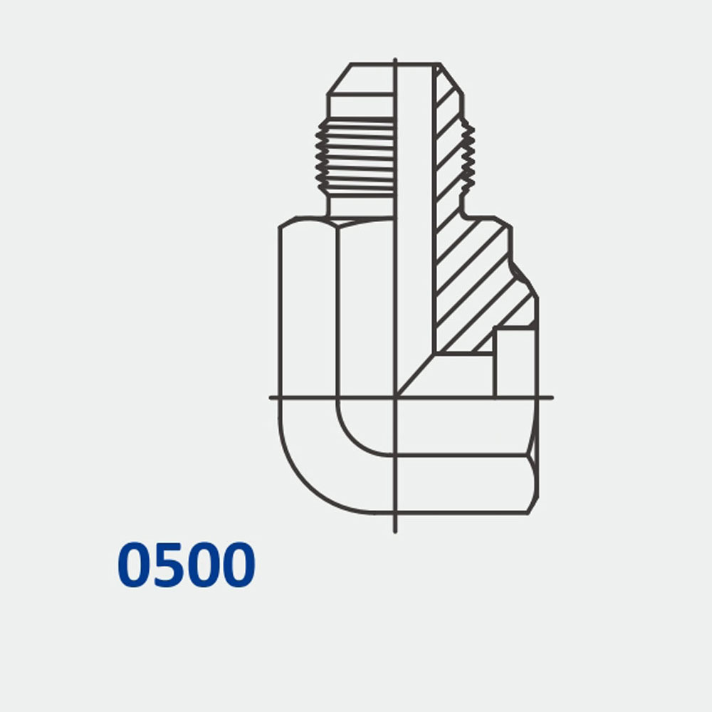 Tube Fittings & Adapters 500 Bore-MJ 90°