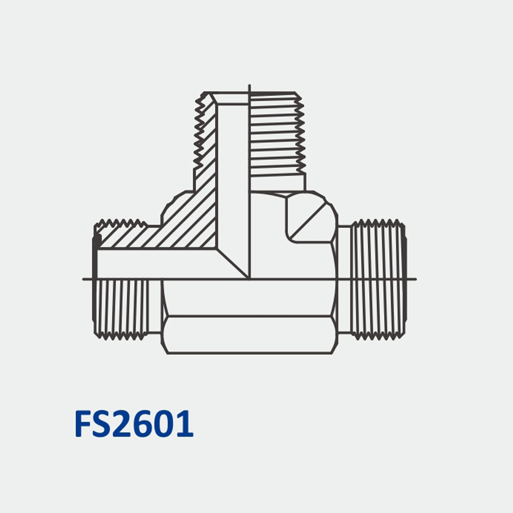 O-Ring Face Seal Fittings FS2601 MFS-MFS-MP Tee