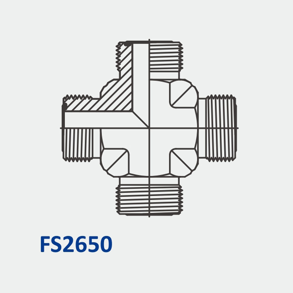 O-Ring Face Seal Fittings FS2650 MFS-MFS-MFS-MFS Cross