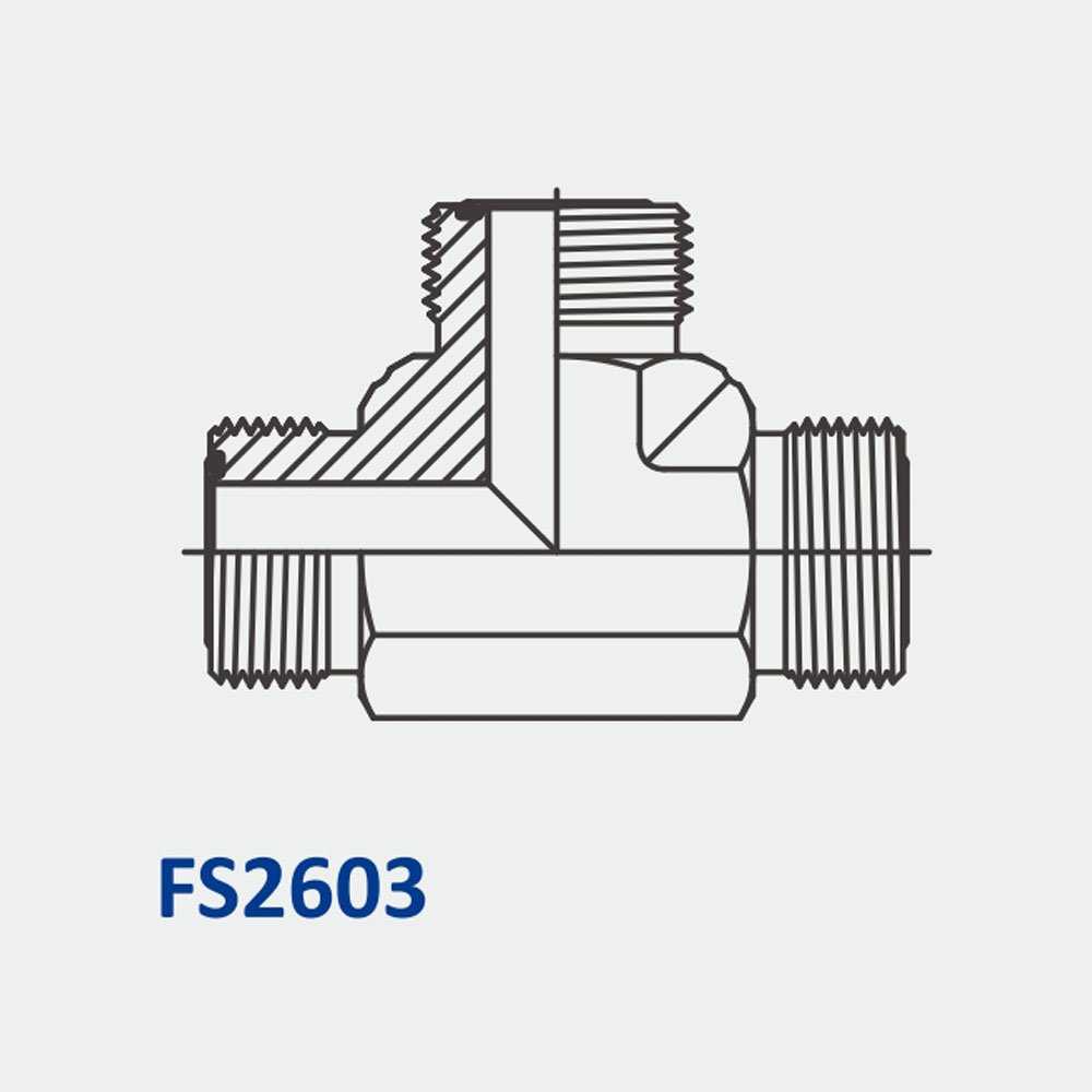 O-Ring Face Seal Fittings FS2603 MFS-MFS-MFS Tee
