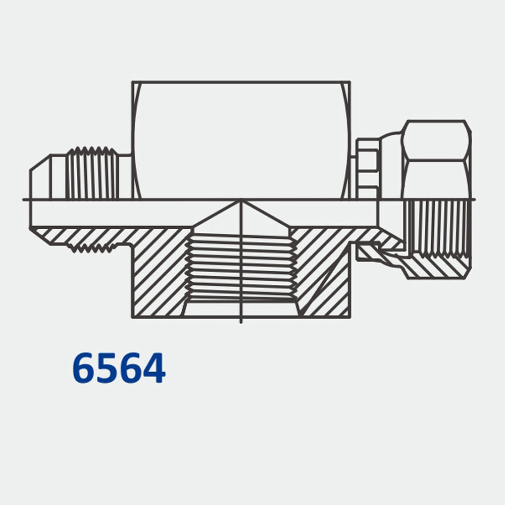 Tube Fittings & Adapters 6564 Test Point MJ-FJS Straight w/04 FORB in HEX