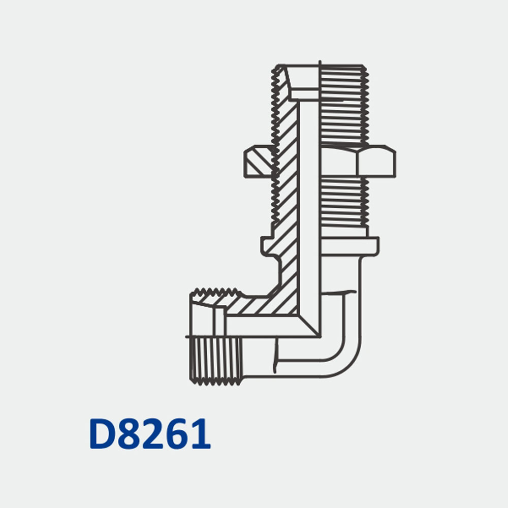 Metric Bite Type D8261 MBT-MBT Bulkhead 90° Body Only